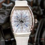 Faux Franck Muller Vanguard v45 Stainless Steel White Watch Automatic